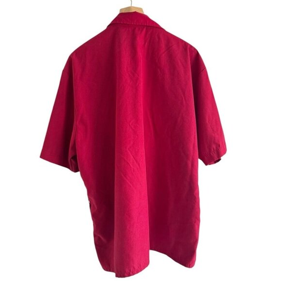 VTG Men's Sz XL Red & Black Panel Button Up Bowling Shirt Bowling Pins Mid Cent - Picture 3 of 10